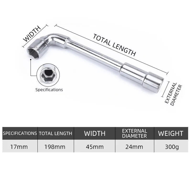 Socket wrench L type 7 type pipe type double head elbow perforated hexagon socket pipe wrench set