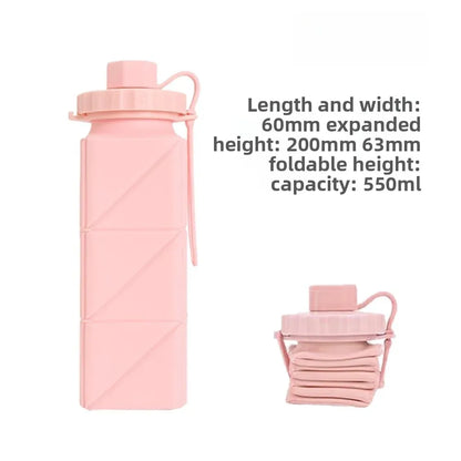 Portable Outdoor Sports Silicone Folding Water Cup Extendable Water Bottle Diamond Shape Water Jug Lightweight Travel Cup
