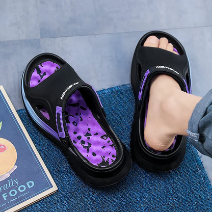 Summer Men's Massage Slippers Indoor Outdoor Sandals Beach Comfortable Soft Slides Clogs Casual Shoes Home Men Outdoor Sandals
