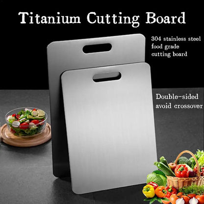 Board Kitchen Titanium Cutting Boards For Stainless  304 Steel Thickened Double-Sided Food Grade Portable Fruit Meat Chopping