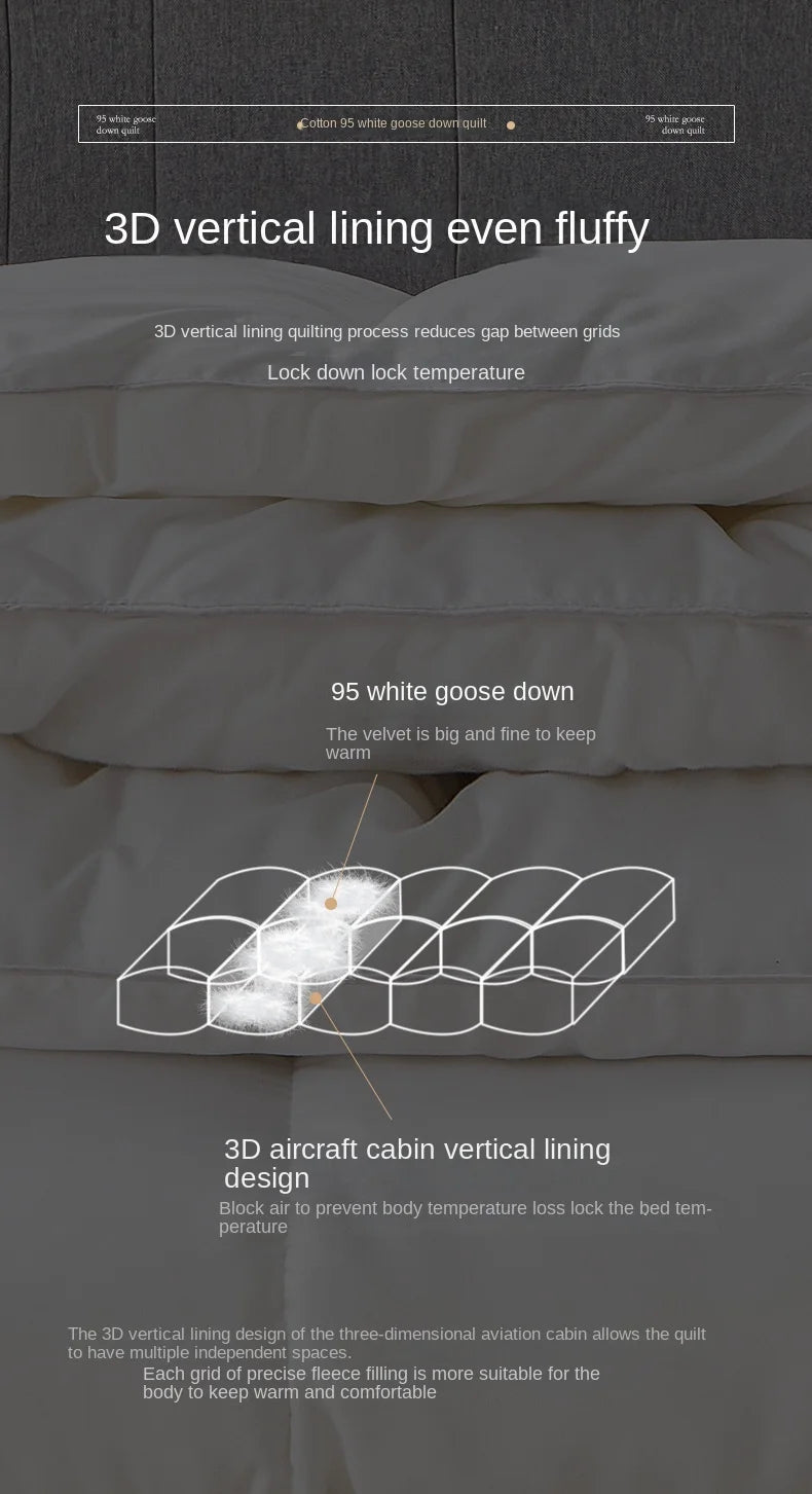 Household hotel white goose down duvet blanket, summer quilt, down comforter, queen comforter