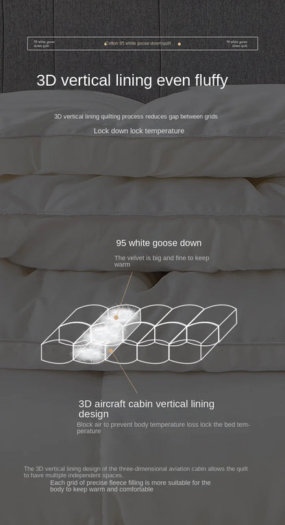 Household hotel white goose down duvet blanket, summer quilt, down comforter, queen comforter