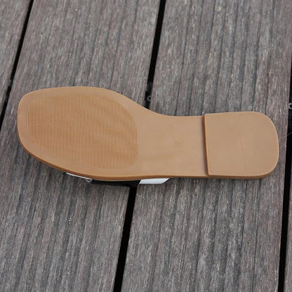 2025 Summer New Fashion Women's Slippers Open Toed Flat Beach Shoes for Women Luxury Outside Non-slip Rubber Slippers