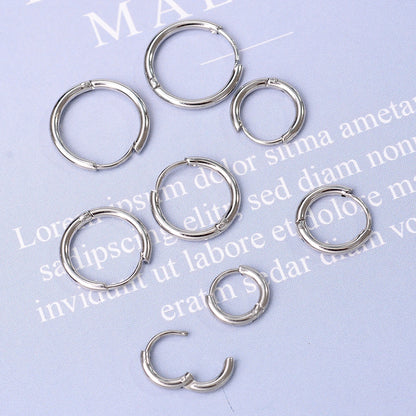 Minimalist Stainless Steel Huggie Hoop Earrings For Women Men Gold Color Tiny Round Circle Earring Punk Rock Statement Jewelry