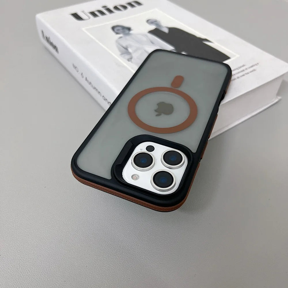 Luxury Magnetic Color Matte Translucent Armor Shockproof Case For iPhone  15 16 ProMax Magsafe Wireless Charge Cover