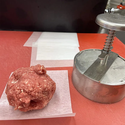 Hamburger Patty Maker Press 304 Stainless Steel Non-Stick Round Manual Rice Ball Mold Thickness Adjusted Kitchen Beef BBQ Tools