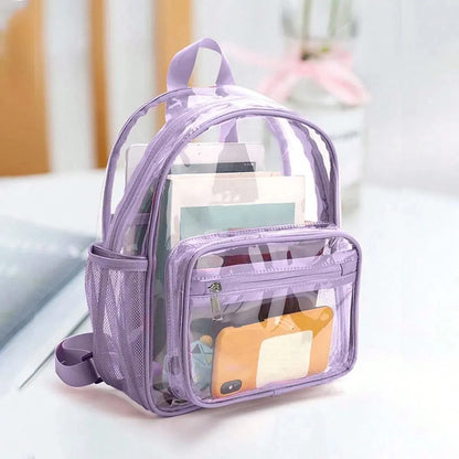 Transparent Contrasting Color Waterproof Children'S Backpack Suitable For Girls, Boys, Swimming, Outdoor Sports, And Travel