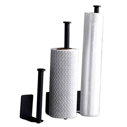 Stainless Steel Paper Towel Holder Self Adhesive Toilet Roll Paper Holder No Punching Kitchen Bathroom Lengthen Storage Rack