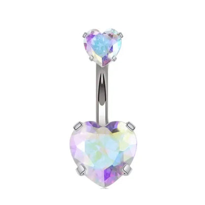 Snake Belly Button Ring Dangle Navel Piercing Ring Heart Belly Ring Zircon Navel Rings Body Piercing Jewelry Umbilical Pircing