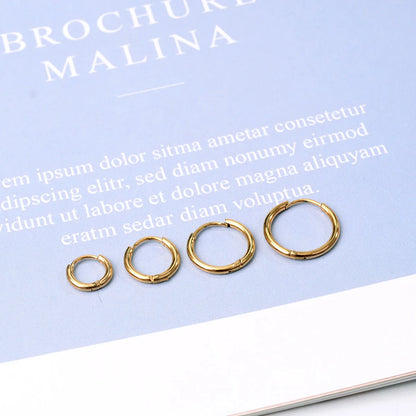 Minimalist Stainless Steel Huggie Hoop Earrings For Women Men Gold Color Tiny Round Circle Earring Punk Rock Statement Jewelry
