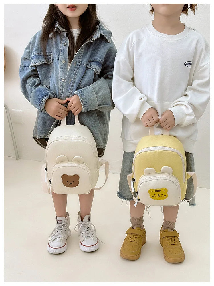 Children's Kindergarten Backpack Cute Cartoon Toddlers Girls' School Backpack Fashion Lightweight Kids Boys Canvas Shoulder Bag