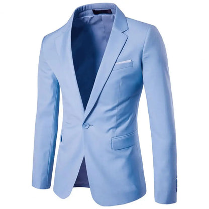 Men Blazer High Quality Business Slim Fit Single Buttons Suits Jacket Men Slim Fit Casual Wedding Groom Blazer Coats Suit Coat