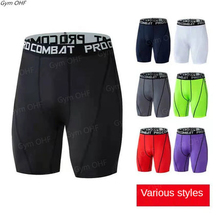 MMA Men Shorts Fitness Workout Inseam Bodybuilding Knickers Male Muscle Alive Elastic Compression Tights Skinny Legging