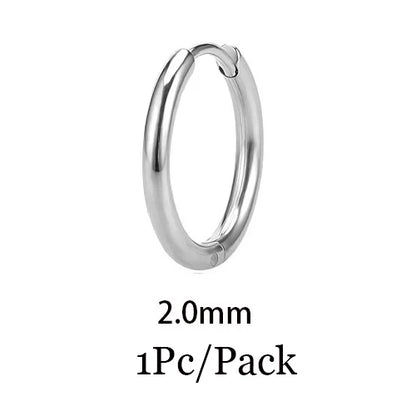 Minimalist Stainless Steel Huggie Hoop Earrings For Women Men Gold Color Tiny Round Circle Earring Punk Rock Statement Jewelry