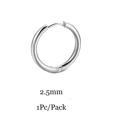 Minimalist Stainless Steel Huggie Hoop Earrings For Women Men Gold Color Tiny Round Circle Earring Punk Rock Statement Jewelry