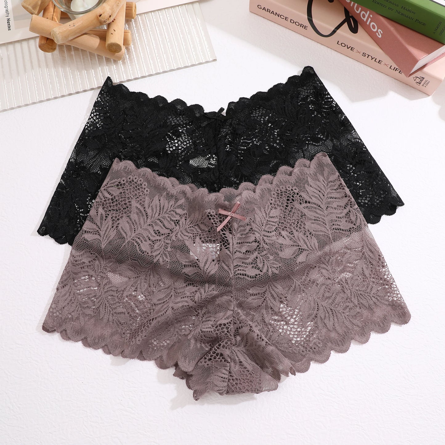 3PCS Sexy Floral Lace Panties Women Briefs Low Waist Soft Lingerie Comfortable Female Underwear Girls Intimates Panties S-XL