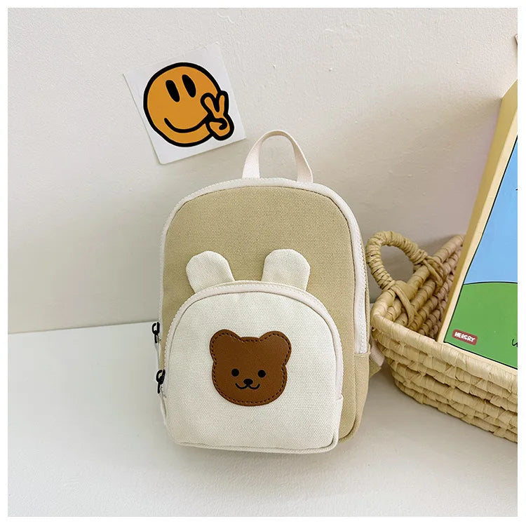 Children's Kindergarten Backpack Cute Cartoon Toddlers Girls' School Backpack Fashion Lightweight Kids Boys Canvas Shoulder Bag