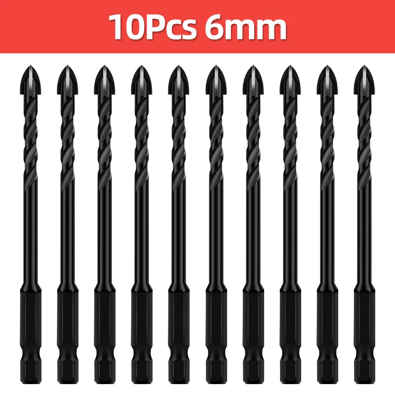 Cross Hex Drill Bit Set For Concrete Porcelain Tile Glass Metal Professional Multifunction Drill Bits Kit Tools Carbide Drills