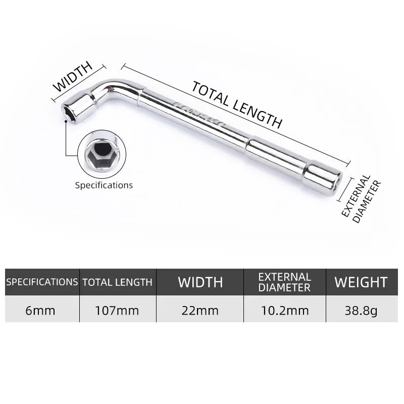 Socket wrench L type 7 type pipe type double head elbow perforated hexagon socket pipe wrench set