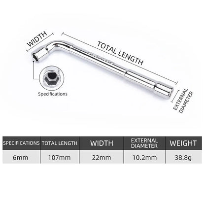Socket wrench L type 7 type pipe type double head elbow perforated hexagon socket pipe wrench set