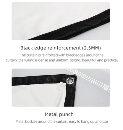 60-200 Inch Portable Foldable Projector Screen High Density White Less Creases Soft Projection Screen 16:9 Indoor Outdoor