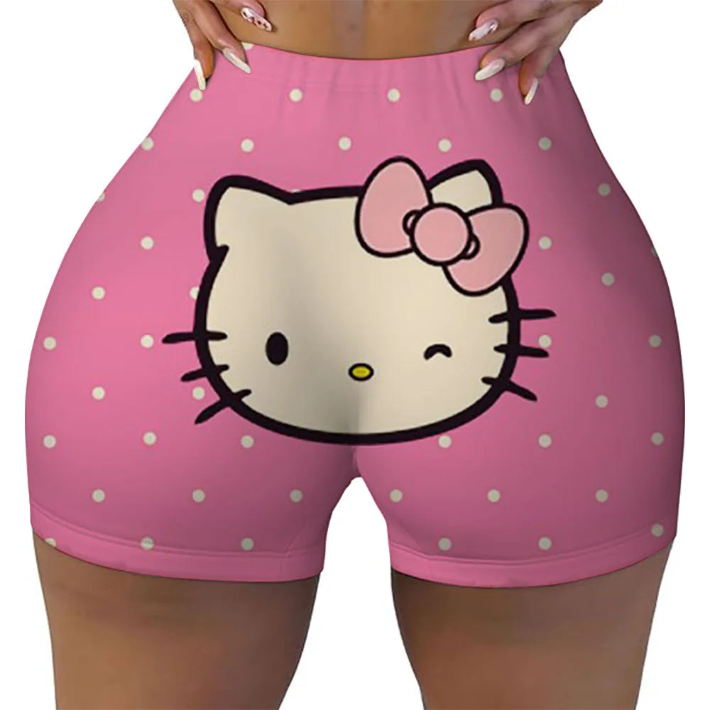 Disney Lilo&Stitch Women's Fitness Shorts, High Waist Yoga, Short Legs, Bicycle, Soft Squat, Comprehensive Training, Jogging Ath