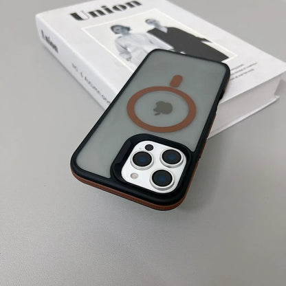 Luxury Magnetic Color Matte Translucent Armor Shockproof Case For iPhone  13 14 ProMax Magsafe Wireless Charge Cover