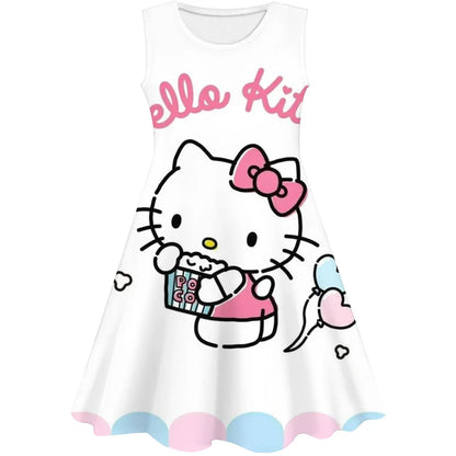 3D Printing Glisten Summer Barbie I Am Kenough Princess Dress Girls Women Short Sleeve Costume Party Dresses Children Clothes