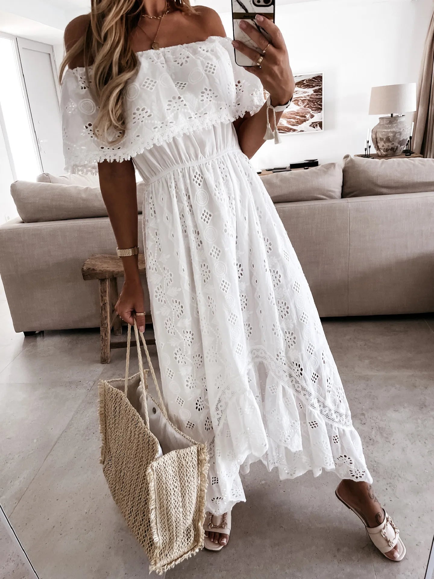 Elegant Summer White Dress for Women