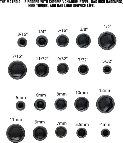 9/14pcs Powerful Socket Inner Hexagonal Wrench Hexagonal Handle Screwdriver Socket Bit Extension Rod Pneumatic Hand Tool Set