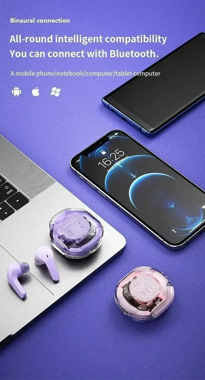 Original T2 TWS Wireless Headphones Bluetooth 5.3 Headset ENC LED Power Digital Display Stereo Sound Earphones for Sport Earbuds