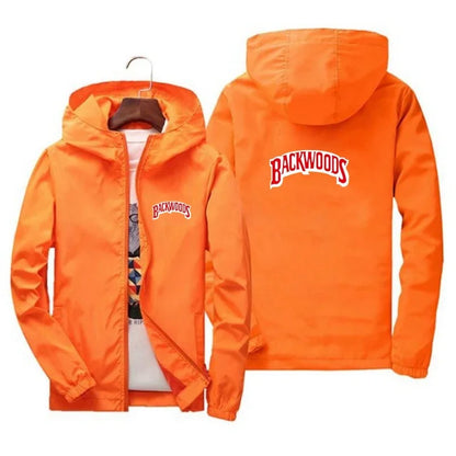 2025 BACKWOODS Printed Spring/summer Men's Wear Hoodie Zippered Thin coat Men's wear windproof casual street blazer 7XL