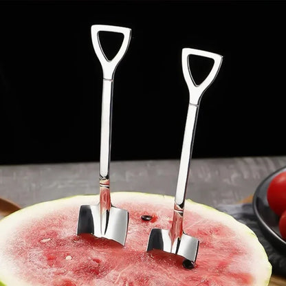 20/2x Stainless Steel Shovel Spoons Gold Silver Mini Coffee Teaspoon Fruit Ice Cream Dessert Spoon Scoops Kitchen Tableware Set