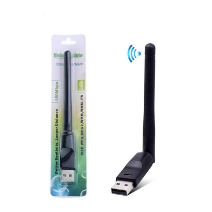 150Mbps MT7601 Mini USB WiFi Adapter Wireless Wifi Network Card Wi-Fi Receiver Dongle for Computer Desktop PC Laptop 2.4GHz 2dbi