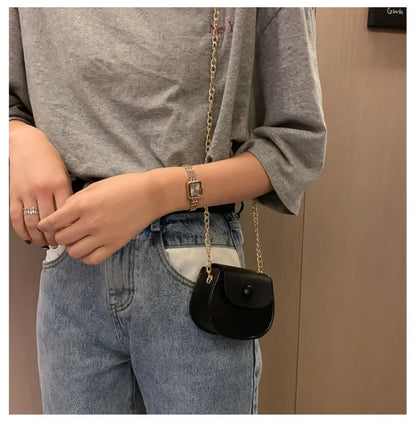 New Mini Shoulder Bag for Women Fashion Solid Color Chain Crossbody Bag Small Earphone Lipstick Storage Bag Handbags