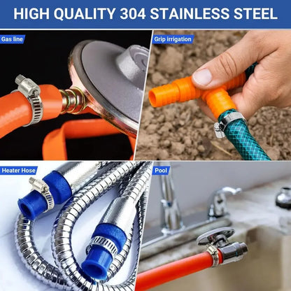 Abrazadera de tubo de combustible para automóvil ajustable, abrazadera de manguera de acero inoxidable con tornillo sin fin, alicates, herramientas para grifos, tuberías de agua y sujetadores.