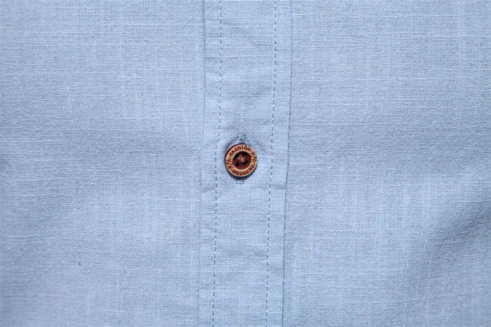 Spring and Summer New Fashion Business Shirt Men's Cotton and Linen Casual Day Fashion Solid Color Long-sleeved Shirt
