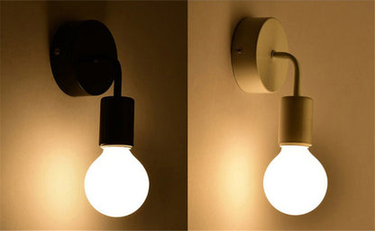 E27 Wood Iron Wall Lamp for Bedroom Bedside Nordic Wall Sconce Background Wall Aisle Lights Wooden  Reading Luminaire
