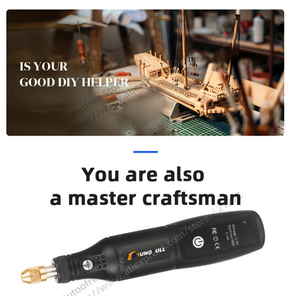 Strumento per incisione USB, utensile Dremel, trapano a batteria, utensile rotante, mini trapano elettrico senza fili, lucidatrice ricaricabile