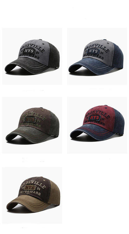 Four Seasons Men's Baseball Cap Casual Wash Embroidered Cap Curved Brim Bowler Sun Hat Official Website