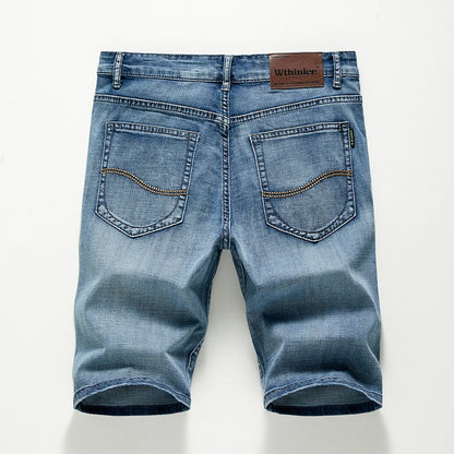 Summer Shorts Jeans Men Denim Pants Stretch Dark Blue Fashion Design Men's Jeans Slim Straight Male Short Jeans Hombre