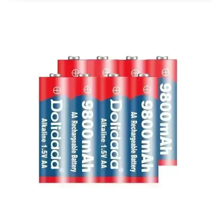 2025 New AA9800 MAH Rechargeable Battery AA 1.5 V Rechargeable New Alcalinas Drummey+Charger