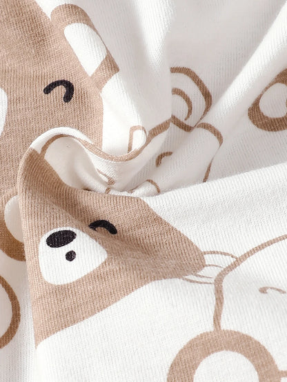 0-9 Months Baby Boy Set Little Bear Long Sleeve Bodysuit+Pants+Hat+Socks 4pcs/Set Baby Spring Autumn clothing Newborn set