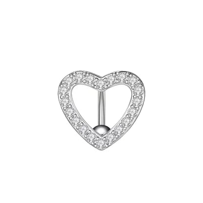 Snake Belly Button Ring Dangle Navel Piercing Ring Heart Belly Ring Zircon Navel Rings Body Piercing Jewelry Umbilical Pircing