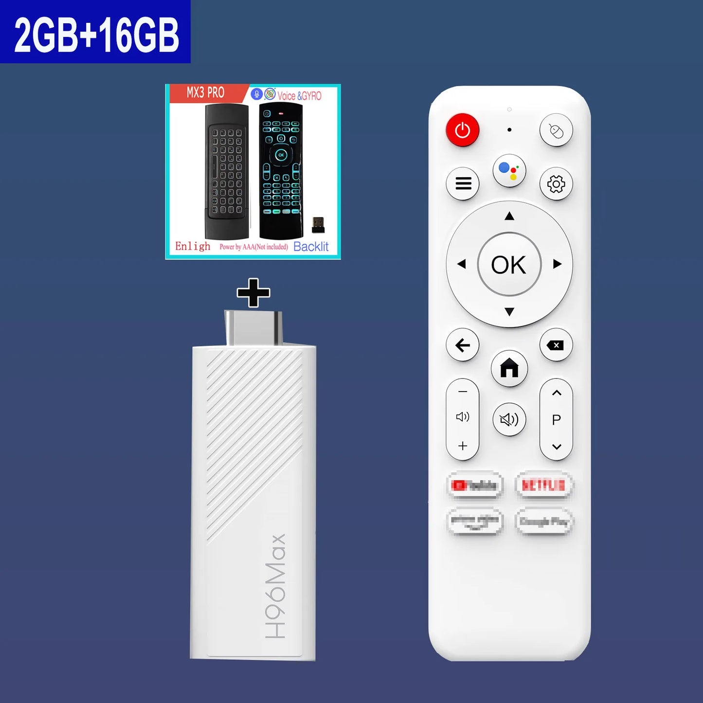 H96 MAX Android TV Stick Allwinner H313 with 2.4G Wifi 5G Wifi6 Dual Brand 8GB 16GB 4K 3D HDR Goole Voice Remote