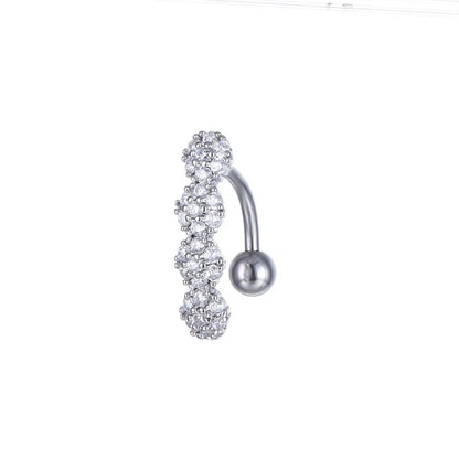 Snake Belly Button Ring Dangle Navel Piercing Ring Heart Belly Ring Zircon Navel Rings Body Piercing Jewelry Umbilical Pircing