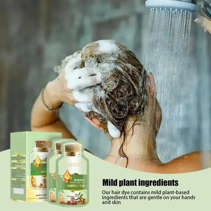 Natural Plant Herbal Hair Dye Shampoo 5 Minutes Change Hair Color Non-irritating Repairs Gray White Fashion Hair Care Women Men