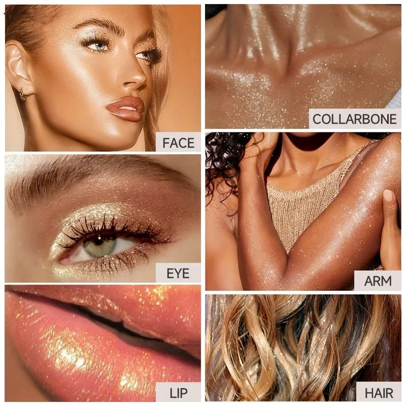 1PC Shimmer Fairy Powder White Purple Blue Loose Highlighter Face Body Glitter Wand Makeup Bronzer Illuminator Cosmetic