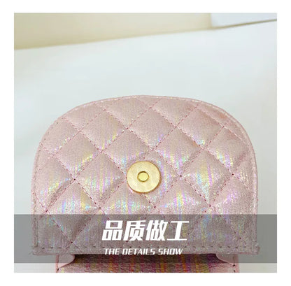 Sweet Cute Bow Children's Shoulder Bag Pearl Handle Baby Girls Small Crossbody Bags Lovely Princess Accessories Purse Handbags