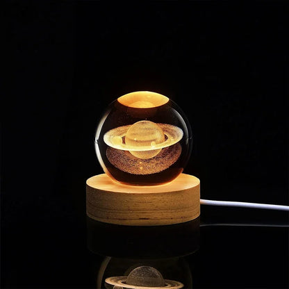 Unique 3D Crystal Ball Lamp with Galaxy and Planetary Projections USB Night Light for Cozy Atmosphere plasma ball